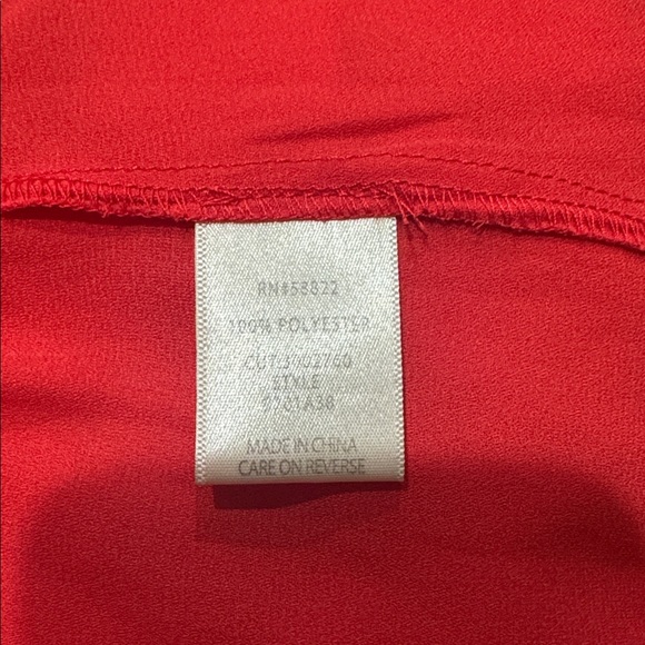 Max Studio Red Tie-Front Ruffle Sleeve Blouse - Picture 3 of 3